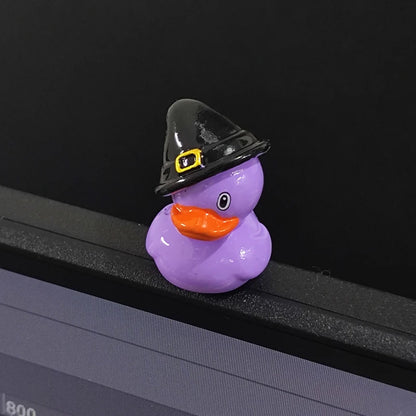 3/12pcs Halloween Mini Duck Resin Ornament Figurines Evil Witch Devil Duck Kids Creative Cartoon Ducks Crafts Family Party Decor