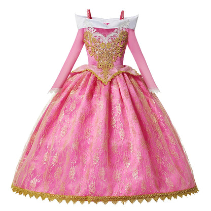 Girls Princess Dress Kids Elsa Anna Snow White Aurora Belle Rapunzel Peach Halloween Costume Children Birthday Party Clothes