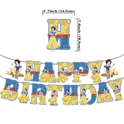 Snow White Theme Birthday Children's Party Decoration Party Disposable Tableware Supplies Balloon Atmosphere  Decor Baby Shower