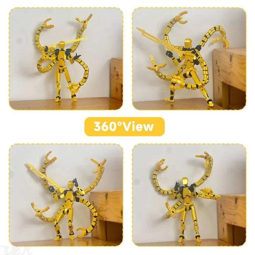 T13 Action Figure 3D Printed Multi-Jointed Movable Titan 13 Lucky Dummy Nova Robot Action Figure Desktop Assembly Completed Gift