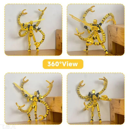 T13 Action Figure 3D Printed Multi-Jointed Movable Titan 13 Lucky Dummy Nova Robot Action Figure Desktop Assembly Completed Gift