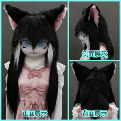 Headset Furry Kig Cosplay Mask Paw Head Base Comiket Furry Fursuit Kigurumi Animal Cat Doll Beast Halloween Role-playing Costume
