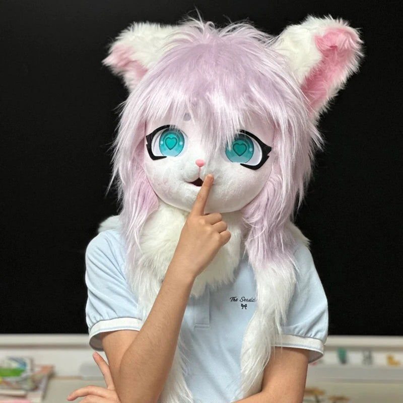 Headset Furry Kig Cosplay Mask Paw Head Base Comiket Furry Fursuit Kigurumi Animal Cat Doll Beast Halloween Role-playing Costume