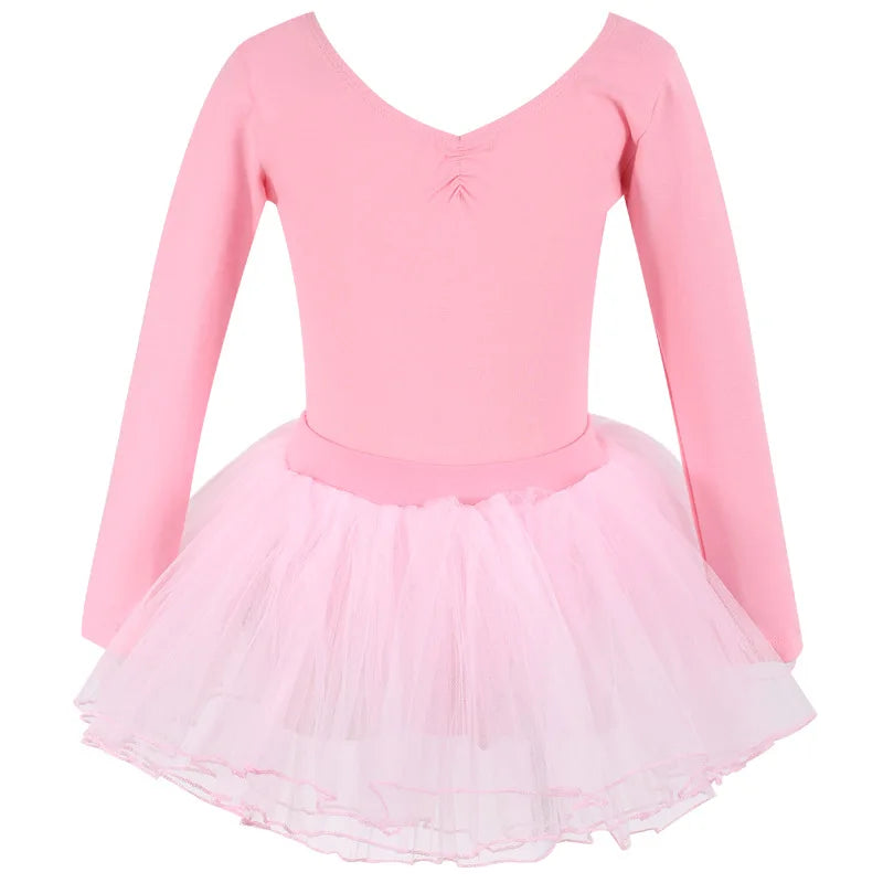 Children Ballet Costume Leotards for Girls Dance Wear Ballet Tutu Gymnastics Romper Dance Outfits with Skirt Kids Clothes