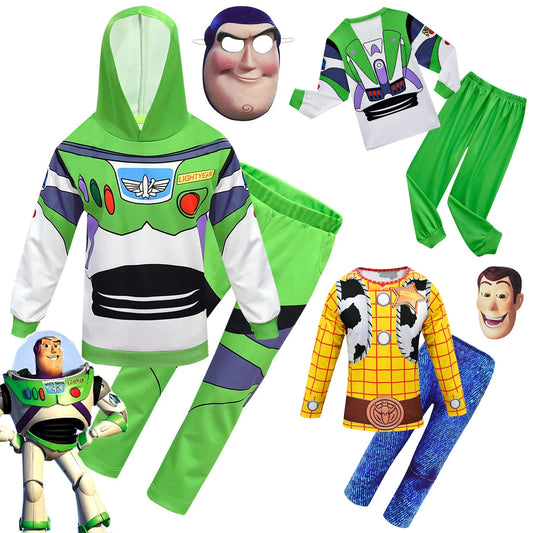 Astronaut Buzz 111Cartoon Character Animation Character Costume Children's Woody Costume Top and pants Cowboy  Anime sos