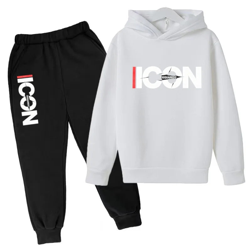 2026 Children's Hooded Sweatshirt with Letters - 3-13 Years Old Coat+Jumpsuit + Pants - Brand Set - Boys' and Girls' Children's