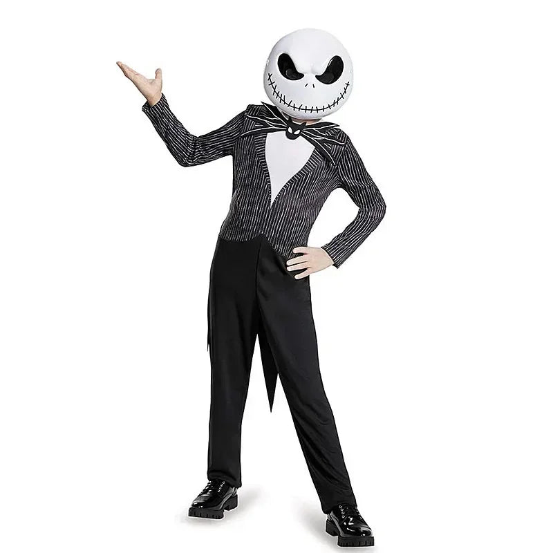 Jack Skellington cosplay Costume The Nightmare Before Christmas Jack Skellington Cosplay Child Bodysuit Suit Halloween Clothes