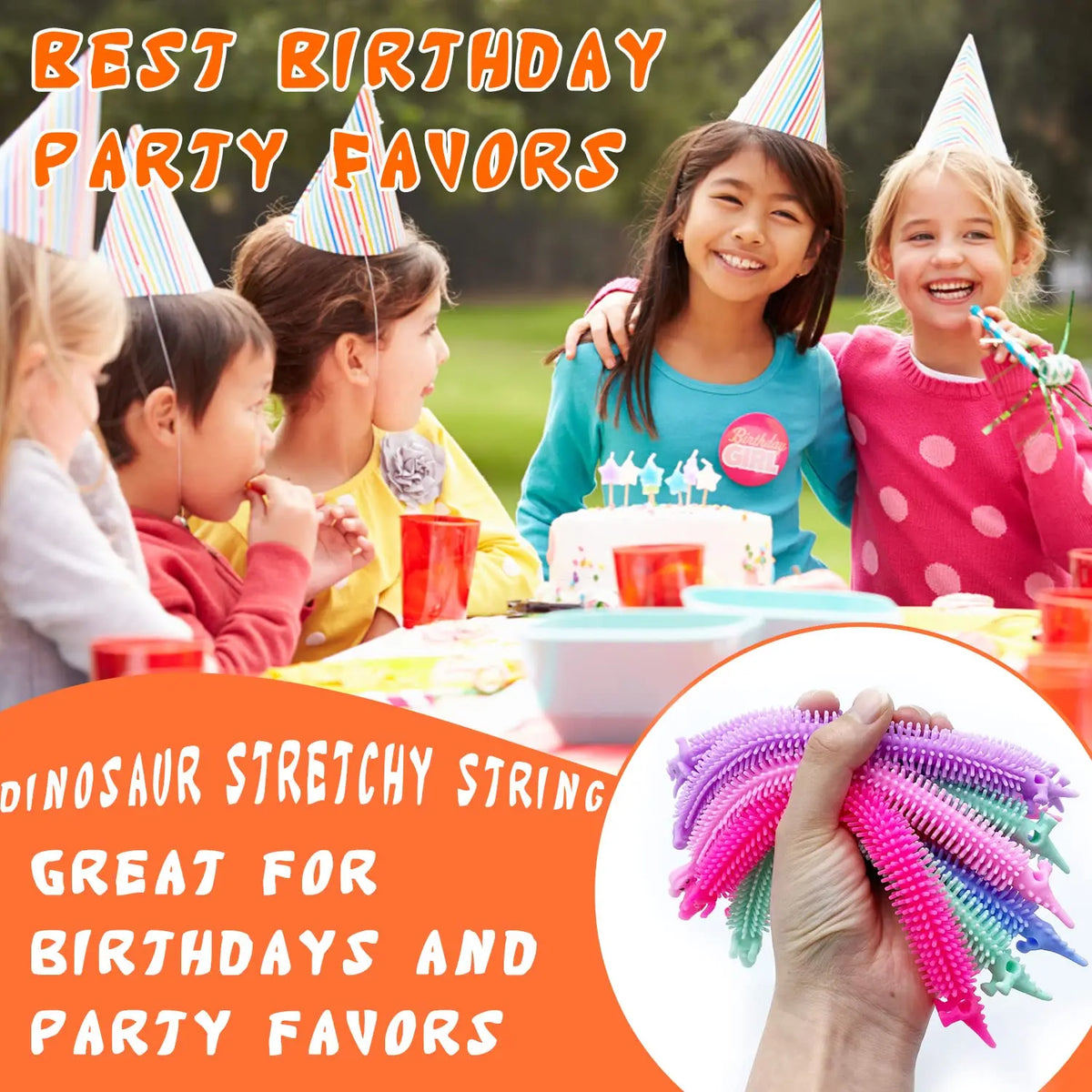 20/40/60 Pack Stretchy String Fidget Toys,Dinosaur Sensory Noodle Strings,Textured Stretchy String for Kids Adults Stress Relief