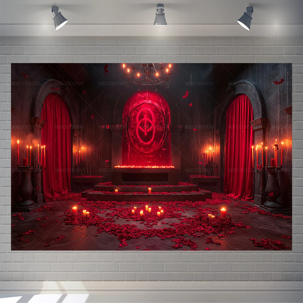 Halloween Colorful Background Spooky Castle Horror House Spooky Scary Party Decoration Supplies Photo Booth Photography Props