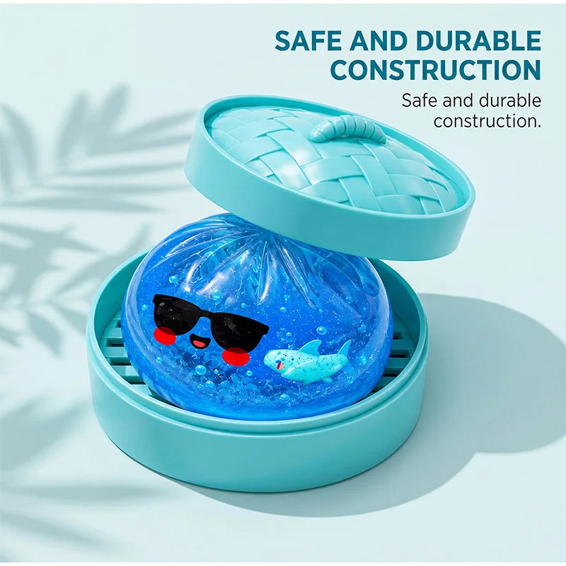 Simulation Cute Ocean Shark Bun Squishy Bun Stress Relief Toy Soft Elastic Slow Rebound Squeeze Home Desk Decor Novelty Gift