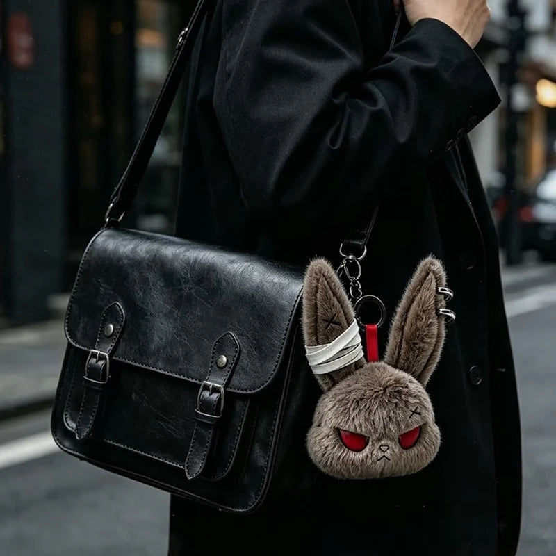 Horror Bunny Keychains Dark Rabbit Keyring Cute Bunny Keychain for Bag Charm Accessories Halloween Birthday Gifts