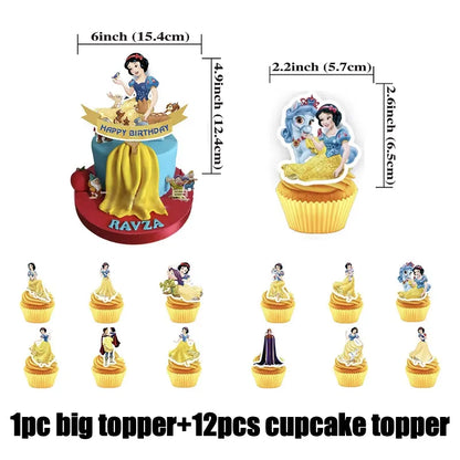 Snow White Theme Birthday Children's Party Decoration Party Disposable Tableware Supplies Balloon Atmosphere  Decor Baby Shower