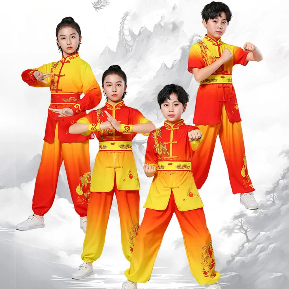 Men Women Children Tai Chi Costumes Boy Martial Arts Set Perform Girl Suit Kids Chinese Wushu Sets Kung Fu Uniform Baby Clothes