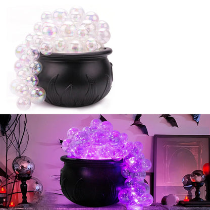 Bubbling Cauldron Ornament Unique Practical Vintage ABS Witches Bubbling Cauldron Multifunctional Violet Light for Party