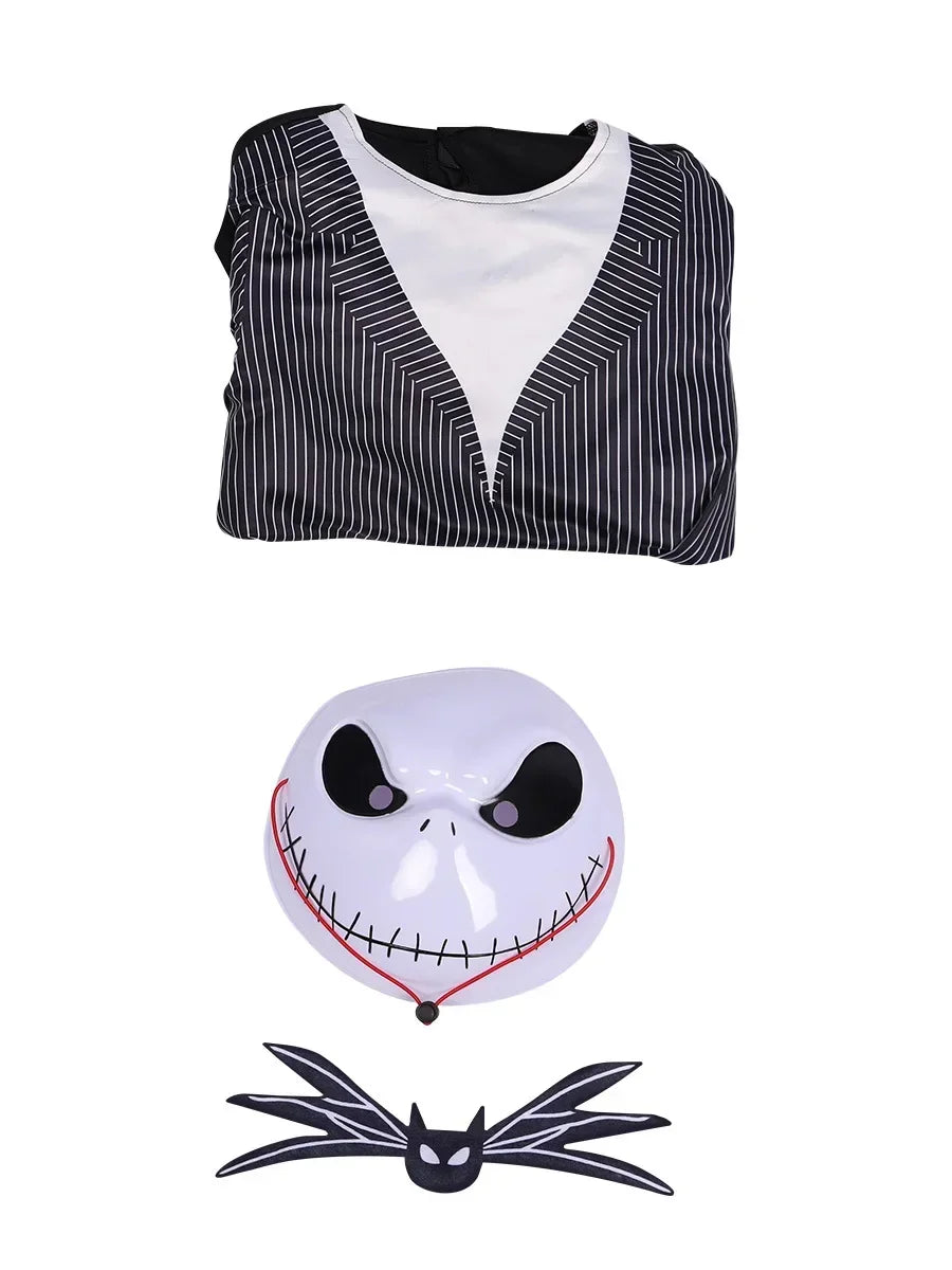 Jack Skellington cosplay Costume The Nightmare Before Christmas Jack Skellington Cosplay Child Bodysuit Suit Halloween Clothes