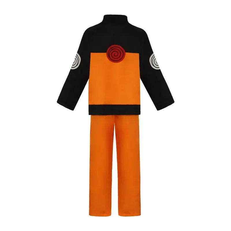 Adult Akatsuki Cosplay Costume Kids Anime Ninja Uniform Uzumaki Costumes Set Jacket Pant Headband Frog Wallet Kunai Shurike NM18