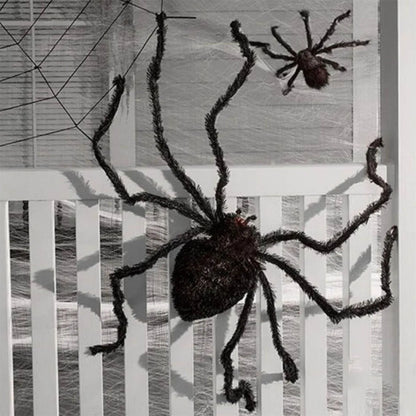 Halloween Spider Decoration Outdoor Black Soft Hairy Scary Spider Realistic Large Spider Props for Home Yard Party Decoration