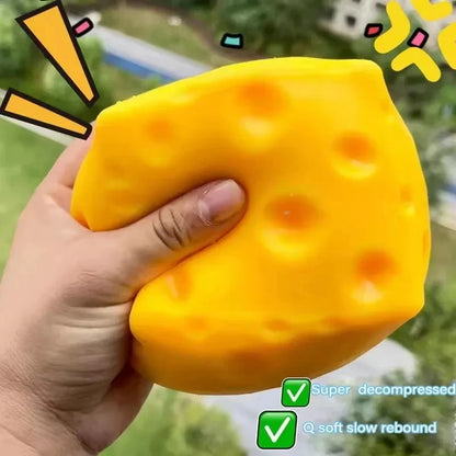 Cheese Squeeze Squishy Toy Slow Rebound Shapeable Venting Stress Relief Fidget Ball Novelty Sensory Decompression Gift Toy