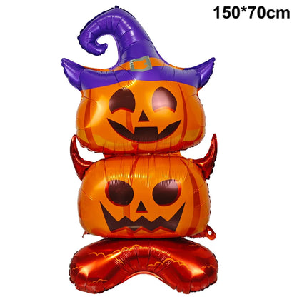 Large Halloween Standing Foil Balloons Haunted House Castle Skull Coffin Witch Mylar Balloon Halloween Party Decoration Balloon