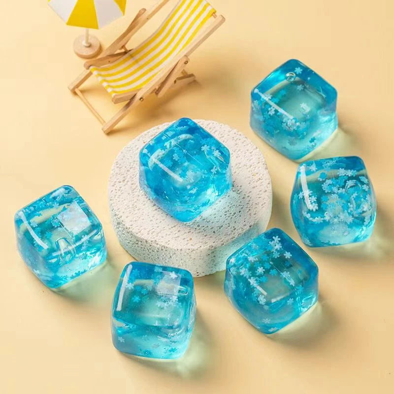 Slow Rising Snowflake Ice Cube Squishy Soft Squeeze Stress Relief Sensory Fidget Toy Hand Exercise Calming For Adults Kids