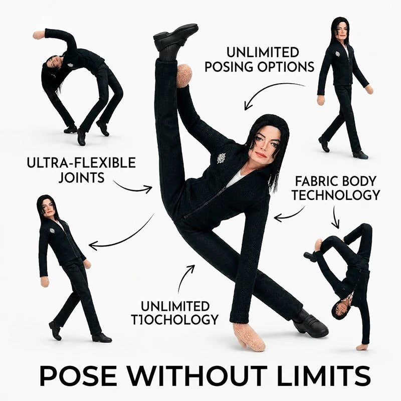 Michael Jackson Plush Bendable Abstract Joint Mobility Stuffed Ornament Hot Figure Cosplay Prop Flexible Collection Favor Gift