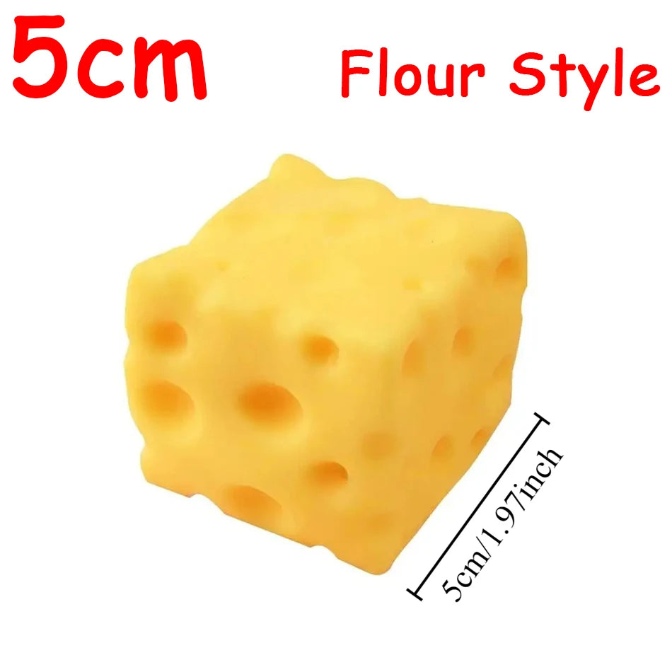In Stock Jumbo Cheese Cube Stress Ball Shapeable Squeeze Decor Non-Bounce ASMR Sensory Anti-Stress Relief Squishy Toy Gift 6/7CM