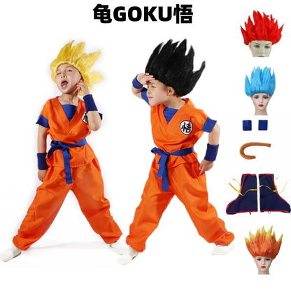 Boys Girls Halloween Son Goku Cosplay Costumes For Kids Outfit Bodysuit Men Krillin Training Clothes Saiyan Outfits Wig Dress Up