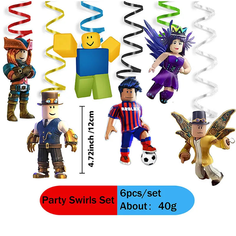 Robloxed Print Party Combo Set All Matching Decor for Birthday Holiday Family Gathering Home Celebration Ornament Supplies Gift