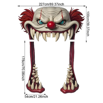 Halloween Scary Clown Hanging Flag Themed Cutting Scene Decoration Props Unique Home Garden Decor for Halloween