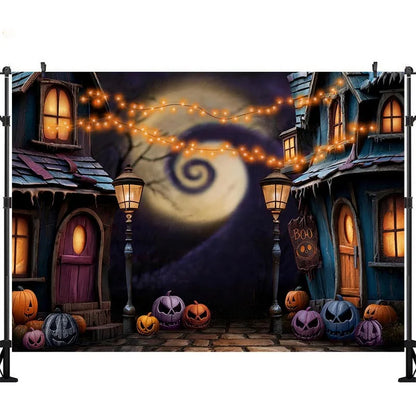 LS Halloween Pumpkin Shop Backdrops Child Baby Photo Props Adult Kids Decors Photography Trick or Treat Photo Studio Backgrounds