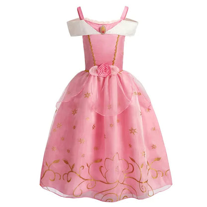 Girls Elsa Anna Dress Children Princess Carnival Dress Kids Jasmine Rapunzel Pageant Flower Disguise Cosplay Christmas Costume
