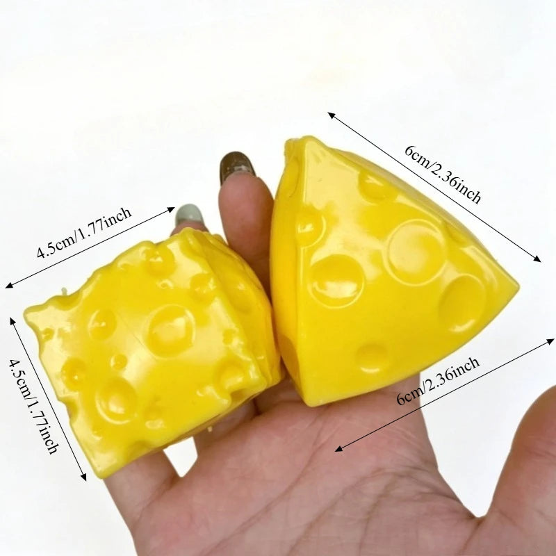 Squishy Crunchy Cheese Stress Ball Squeeze Toy Simulation Crispy Cheese Ball Fidget Toy Round Blocks Filled ASMR Anti Stress Toy