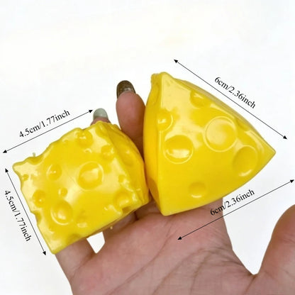 Squishy Crunchy Cheese Stress Ball Squeeze Toy Simulation Crispy Cheese Ball Fidget Toy Round Blocks Filled ASMR Anti Stress Toy