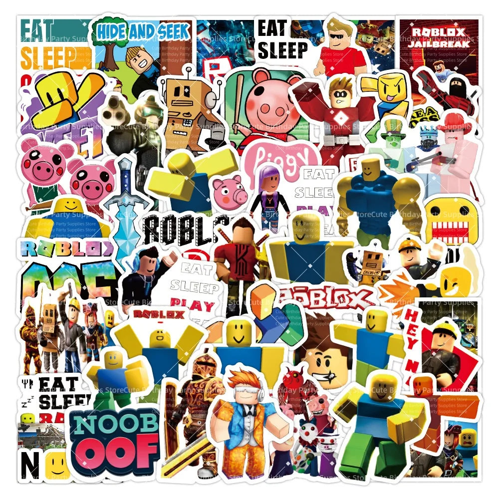 Roblox Game Birthday Party Decoration Tableware Cups Plates Napkins Tablecloth Bracelets Party Favor Souvenir Party Supplies