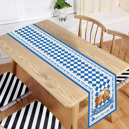 1PCS Oktoberfest Table Runner Bavarian Beer Festival Decorations Durable Beer Garden Party Beer Festival Party Decorations