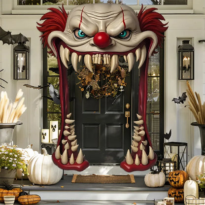 Halloween Scary Clown Hanging Flag Themed Cutting Scene Decoration Props Unique Home Garden Decor for Halloween