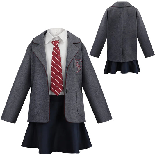 Movie Matilda Cosplay Costume School Uniform Coat Skirt Tie Roald Dahls Matilda the Musical Costume Suit Kids For Girls Women
