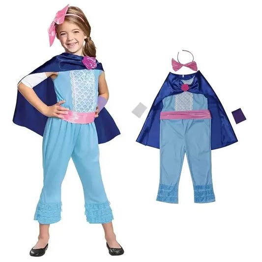 Girls Cartoon Story Little Shepherdess Bo Peep Cosplay Outfit Kids Fancy-Dress Halloween Carnival Party Costume 2025