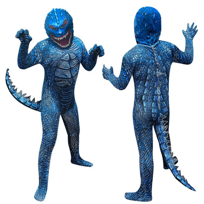 Halloween Costume Boys Cosplay G-Godzillae VS K-Kong Anime Clothes for Kids Dinosaur Gorilla Jumpsuit + Headgear Christmas Gifts
