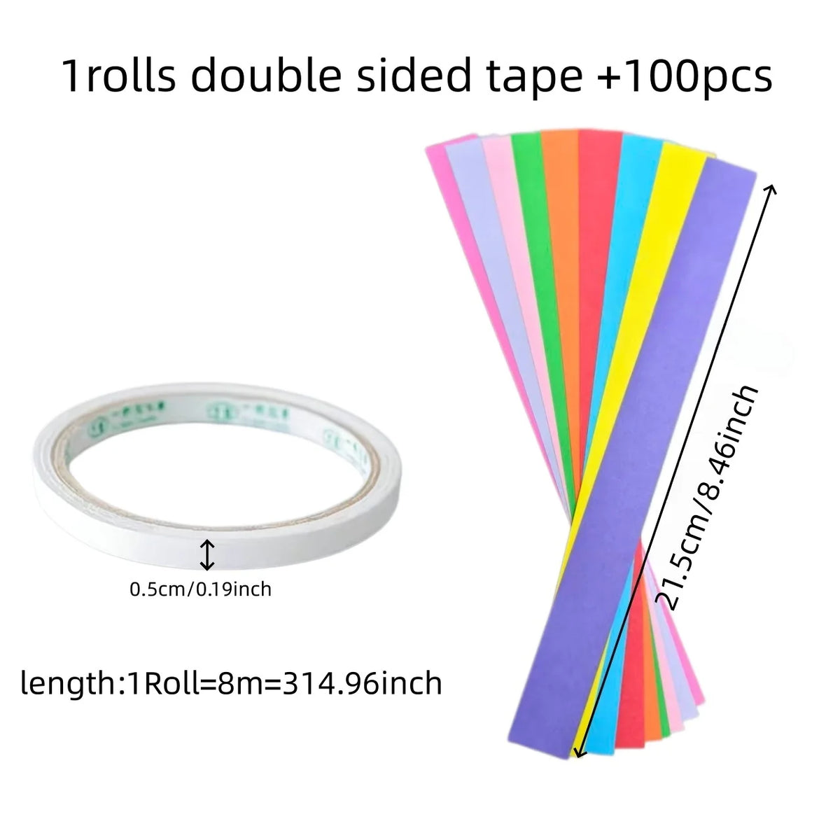 100pcs Pastel Birthday Party Decorations Kit,Paper Streamers Paper Chain Strips for Hanging Decor