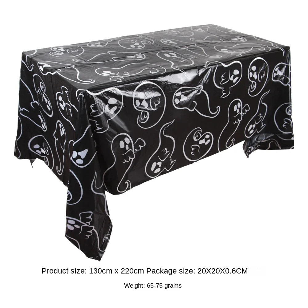 Halloween Decoration Tablecloth Pumpkin Spider Web Bat Plastic Table Cover Festival Party Home Table Decoration Supplies