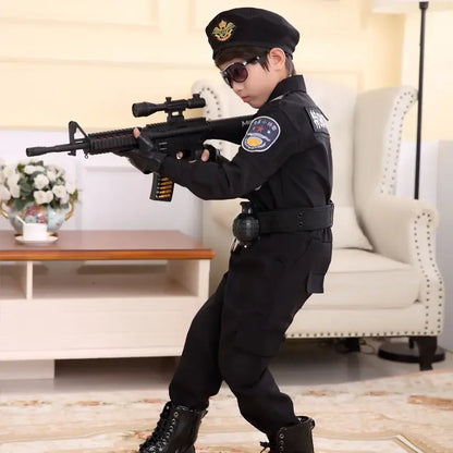 2023 New Children Boys Girls Funny Policeman Costumes Kids Police Uniform Cosplay Clothing Suit Halloween Party Carnival Gift