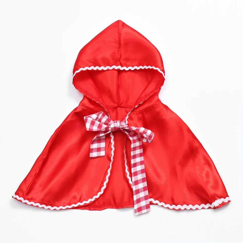 Little Red Riding Hood Cape Cloak Halloween Capelet Cosplay Princess Costume for Women Girls Carnival Party Fancy Dress up Cloak