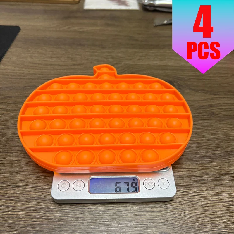 Halloween Super Big Pop Keychain Bat Pumpkin Ghost Spider Fidget Toy for Kids Stress Relief Educational Toy Birthday Party Favor