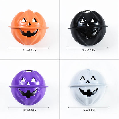 12pcs Halloween Jingle Bells Mini Pumpkin Head Bells for Home Party Tree DIY Hanging Pendant Happy Halloween Festival Ornament