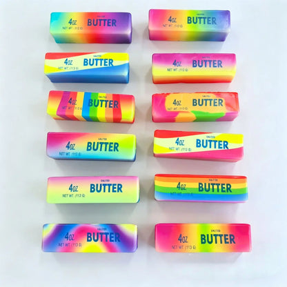 1/6PCS Rainbow Butter Squishy Toys Slow Rising Anxiety Stress Relief Fidget Toys Squeeze Butter Stick Sensory Toy Party Favors