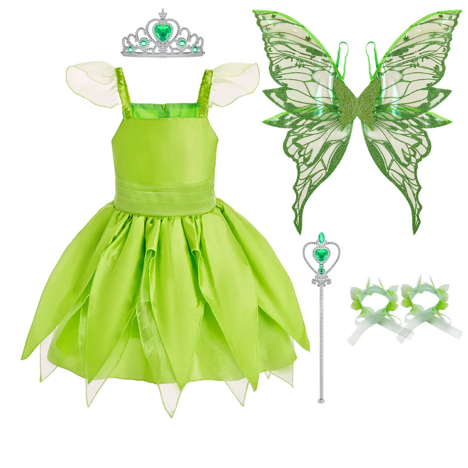 Summer Dresses Little Girl Elf Princess Dress Up 2026 Baby Clothes Child School Party Fairy Outfits Kids Carnival Birthday Gifts