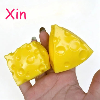 Squishy Crunchy Cheese Stress Ball Squeeze Toy Simulation Crispy Cheese Ball Fidget Toy Round Blocks Filled ASMR Anti Stress Toy