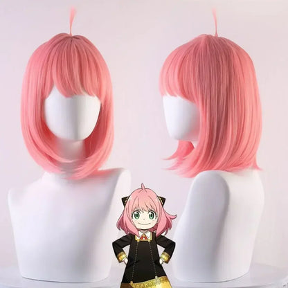 Anime Spy Family Anya Fake Cosplay Costume Toddler Children Anya Cospla Kawaii Black Dress Party Clothes Wig Halloween Women Gir