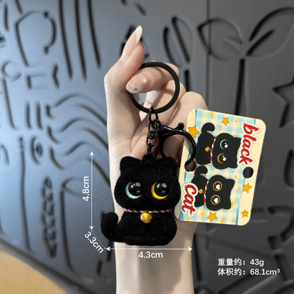 Cute Cat Keychains Black Cats Keychains for Bag Halloween Party Favors Gifts Kawaii Keyrings Bag Charm Halloween Decoration 2026